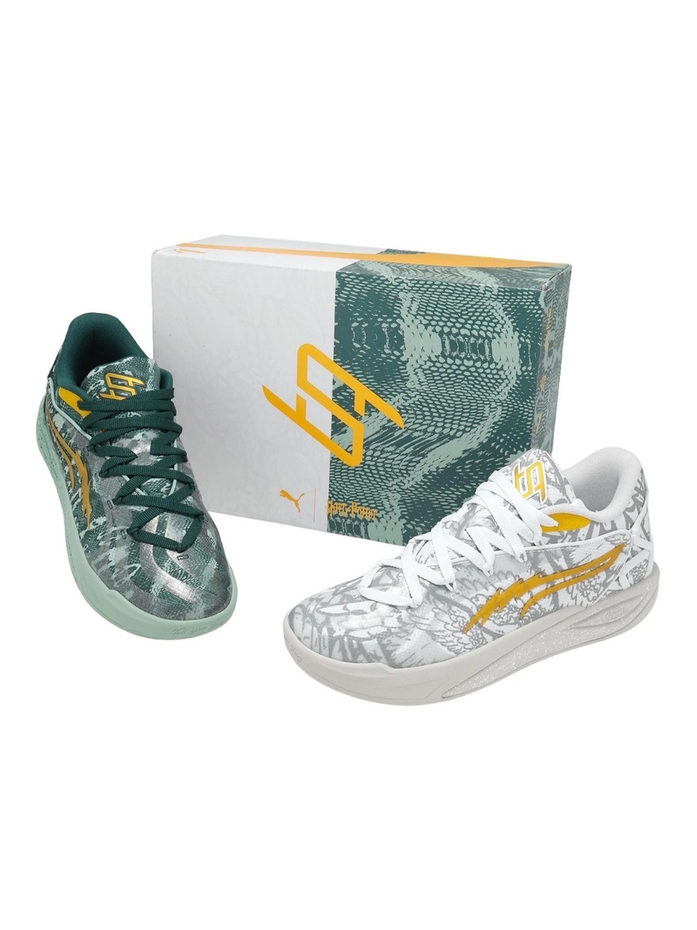 Puma White and Dark Green Harry Potter Accent Sneakers - Picture 3 of 8